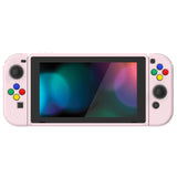 PlayVital Pink Protective Case for NS Switch, Soft TPU Slim Case Cover for NS Switch Joy-Con Console with Colorful ABXY Direction Button Caps - NTU6001G2