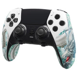 PlayVital Anti-Skid Sweat-Absorbent Controller Grip for ps5 Edge Wireless Controller, Professional Textured Soft PU Handle Grips Anti Sweat Protector for ps5 Edge Controller - Jade Dragon-Cloud Dominator - PFPJ154