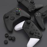 PlayVital Thumbs Cushion Caps Thumb Grips for PS5, for PS4, Thumbstick Grip Cover Joystick Caps for Xbox Series X/S, for Xbox One, Elite Series 2, for Switch Pro Controller - Puff Cloud Texture Design Black - PJM3096