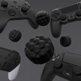 PlayVital Thumbs Cushion Caps Thumb Grips for PS5, for PS4, Thumbstick Grip Cover Joystick Caps for Xbox Series X/S, for Xbox One, Elite Series 2, for Switch Pro Controller - Puff Cloud Texture Design Black - PJM3096