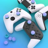 PlayVital Thumbs Cushion Caps Thumb Grips for PS5, for PS4, Thumbstick Grip Cover Joystick Caps for Xbox Series X/S, for Xbox One, Elite Series 2, for Switch Pro Controller - Puff Cloud Texture Design Light Purple & Aqua Blue - PJM3098
