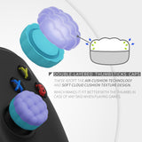 PlayVital Thumbs Cushion Caps Thumb Grips for PS5, for PS4, Thumbstick Grip Cover Joystick Caps for Xbox Series X/S, for Xbox One, Elite Series 2, for Switch Pro Controller - Puff Cloud Texture Design Light Purple & Aqua Blue - PJM3098
