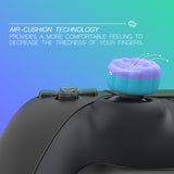 PlayVital Thumbs Cushion Caps Thumb Grips for PS5, for PS4, Thumbstick Grip Cover Joystick Caps for Xbox Series X/S, for Xbox One, Elite Series 2, for Switch Pro Controller - Puff Cloud Texture Design Light Purple & Aqua Blue - PJM3098