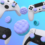 PlayVital Thumbs Cushion Caps Thumb Grips for PS5, for PS4, Thumbstick Grip Cover Joystick Caps for Xbox Series X/S, for Xbox One, Elite Series 2, for Switch Pro Controller - Puff Cloud Texture Design Light Purple & Aqua Blue - PJM3098
