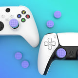 PlayVital Thumbs Cushion Caps Thumb Grips for PS5, for PS4, Thumbstick Grip Cover Joystick Caps for Xbox Series X/S, for Xbox One, Elite Series 2, for Switch Pro Controller - Puff Cloud Texture Design Light Purple & Aqua Blue - PJM3098