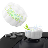 PlayVital Thumbs Cushion Caps Thumb Grips for PS5, for PS4, Thumbstick Grip Cover Joystick Caps for Xbox Series X/S, for Xbox One, Elite Series 2, for Switch Pro Controller - Puff Cloud Texture Design White - PJM3097