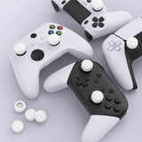 PlayVital Thumbs Cushion Caps Thumb Grips for PS5, for PS4, Thumbstick Grip Cover Joystick Caps for Xbox Series X/S, for Xbox One, Elite Series 2, for Switch Pro Controller - Puff Cloud Texture Design White - PJM3097