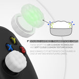 PlayVital Thumbs Cushion Caps Thumb Grips for PS5, for PS4, Thumbstick Grip Cover Joystick Caps for Xbox Series X/S, for Xbox One, Elite Series 2, for Switch Pro Controller - Puff Cloud Texture Design White - PJM3097