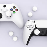 PlayVital Thumbs Cushion Caps Thumb Grips for PS5, for PS4, Thumbstick Grip Cover Joystick Caps for Xbox Series X/S, for Xbox One, Elite Series 2, for Switch Pro Controller - Puff Cloud Texture Design White - PJM3097