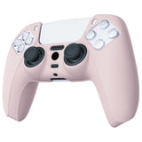 PlayVital Cherry Blossoms Pink Pure Series Anti-Slip Silicone Cover Skin for PS 5 Controller, Soft Rubber Case for PS5 Controller with White Thumb Grip Caps - KOPF019