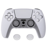 PlayVital Transparent Clear White Pure Series Anti-Slip Silicone Cover Skin for PS 5 Controller, Soft Rubber Case for PS5 Controller with Clear White Thumb Grip Caps - KOPF016