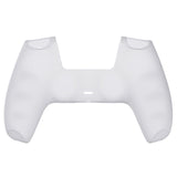 PlayVital Transparent Clear White Pure Series Anti-Slip Silicone Cover Skin for PS 5 Controller, Soft Rubber Case for PS5 Controller with Clear White Thumb Grip Caps - KOPF016