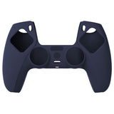 PlayVital Midnight Blue Pure Series Anti-Slip Silicone Cover Skin for Playstation 5 Controller, Soft Rubber Case for PS5 Controller with Black Thumb Grip Caps - KOPF003