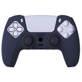 PlayVital Midnight Blue Pure Series Anti-Slip Silicone Cover Skin for Playstation 5 Controller, Soft Rubber Case for PS5 Controller with Black Thumb Grip Caps - KOPF003