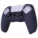 PlayVital Midnight Blue Pure Series Anti-Slip Silicone Cover Skin for Playstation 5 Controller, Soft Rubber Case for PS5 Controller with Black Thumb Grip Caps - KOPF003