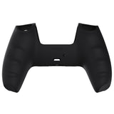 PlayVital Black Pure Series Anti-Slip Silicone Cover Skin for Playstation 5 Controller, Soft Rubber Case for PS5 Controller with Black Thumb Grip Caps - KOPF001