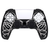 PlayVital Pure Series Carving Skull Dockable Model Anti-Slip Silicone Cover Skin with 6 Thumb Grip Caps for ps5 Controller Fits with Charging Station - EKPFL006