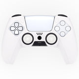 PlayVital Pure Series Dockable Model Anti-Slip Silicone Cover Skin for ps5 Controller, Soft Rubber Grip Case for ps5 Wireless Controller Fits with Charging Station with 6 Thumb Grip Caps - White - EKPFP002