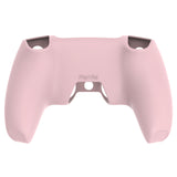 PlayVital Pure Series Ergonomic Anti-Slip Silicone Cover Skin for PS5 Controller, Soft Rubber Grip Case for PS5 Wireless Controller Fits with Charging Station with 6 Thumb Grip Caps - Cherry Blossoms Pink - EKPFP007