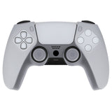 PlayVital Pure Series Ergonomic Anti-Slip Silicone Cover Skin for PS5 Controller, Soft Rubber Grip Case for PS5 Wireless Controller Fits with Charging Station with 6 Thumb Grip Caps - Clear White - EKPFP008