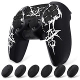 PlayVital Design for PS5 Controller Skin Cover Fit with Charging Station - Anti-Slip Silicone Controller Grip Case for PS5 with 6 Thumb Grip & Sticker, Pure Series Dockable Model - Carving Energy Rift - EKPFL010