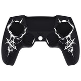 PlayVital Design for PS5 Controller Skin Cover Fit with Charging Station - Anti-Slip Silicone Controller Grip Case for PS5 with 6 Thumb Grip & Sticker, Pure Series Dockable Model - Carving Energy Rift - EKPFL010