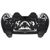 PlayVital Design for PS5 Controller Skin Cover Fit with Charging Station - Anti-Slip Silicone Controller Grip Case for PS5 with 6 Thumb Grip & Sticker, Pure Series Dockable Model - Carving Fire Skull - EKPFL009