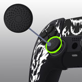 PlayVital Design for PS5 Controller Skin Cover Fit with Charging Station - Anti-Slip Silicone Controller Grip Case for PS5 with 6 Thumb Grip & Sticker, Pure Series Dockable Model - Carving Fire Skull - EKPFL009