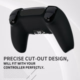 PlayVital Design for PS5 Controller Skin Cover Fit with Charging Station - Anti-Slip Silicone Controller Grip Case for PS5 with 6 Thumb Grip & Sticker, Pure Series Dockable Model - Carving Fire Skull - EKPFL009