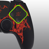 PlayVital Design for PS5 Controller Skin Cover Fit with Charging Station - Anti-Slip Silicone Controller Grip Case for PS5 with 6 Thumb Grip & Sticker, Pure Series Dockable Model - Wings Sigil Red - EKPFL008