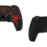 PlayVital Design for PS5 Controller Skin Cover Fit with Charging Station - Anti-Slip Silicone Controller Grip Case for PS5 with 6 Thumb Grip & Sticker, Pure Series Dockable Model - Wings Sigil Red - EKPFL008