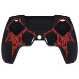 PlayVital Design for PS5 Controller Skin Cover Fit with Charging Station - Anti-Slip Silicone Controller Grip Case for PS5 with 6 Thumb Grip & Sticker, Pure Series Dockable Model - Wings Sigil Red - EKPFL008
