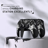 PlayVital Design for PS5 Controller Skin Cover Fit with Charging Station - Anti-Slip Silicone Controller Grip Case for PS5 with 6 Thumb Grip & Sticker, Pure Series Dockable Model - Wings Sigil White - EKPFL007