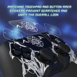 PlayVital Design for PS5 Controller Skin Cover Fit with Charging Station - Anti-Slip Silicone Controller Grip Case for PS5 with 6 Thumb Grip & Sticker, Pure Series Dockable Model - Wings Sigil White - EKPFL007