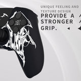 PlayVital Design for PS5 Controller Skin Cover Fit with Charging Station - Anti-Slip Silicone Controller Grip Case for PS5 with 6 Thumb Grip & Sticker, Pure Series Dockable Model - Wings Sigil White - EKPFL007