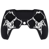 PlayVital Design for PS5 Controller Skin Cover Fit with Charging Station - Anti-Slip Silicone Controller Grip Case for PS5 with 6 Thumb Grip & Sticker, Pure Series Dockable Model - Wings Sigil White - EKPFL007