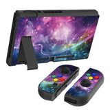 PlayVital Purple Galaxy Protective Case for NS Switch, Soft TPU Slim Case Cover for NS Switch Joy-Con Console with Colorful ABXY Direction Button Caps - NTU6015G2