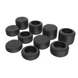 PlayVital QUANTUM Pro Ergonomic Thumbstick Grips for Nintendo Switch 2, Joystick Caps Thumb Grip for Joycon 2 - with 3 Height Convex and Concave - Diamond Grain & Crack Bomb Design - Black - WWYNTM031