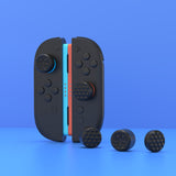 PlayVital QUANTUM Pro Ergonomic Thumbstick Grips for Nintendo Switch 2, Joystick Caps Thumb Grip for Joycon 2 - with 3 Height Convex and Concave - Diamond Grain & Crack Bomb Design - Black - WWYNTM031