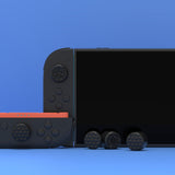 PlayVital QUANTUM Pro Ergonomic Thumbstick Grips for Nintendo Switch 2, Joystick Caps Thumb Grip for Joycon 2 - with 3 Height Convex and Concave - Diamond Grain & Crack Bomb Design - Black - WWYNTM031