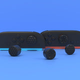 PlayVital QUANTUM Pro Ergonomic Thumbstick Grips for Nintendo Switch 2, Joystick Caps Thumb Grip for Joycon 2 - with 3 Height Convex and Concave - Diamond Grain & Crack Bomb Design - Black - WWYNTM031