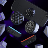 PlayVital QUANTUM Pro Ergonomic Thumbstick Grips for Nintendo Switch 2, Joystick Caps Thumb Grip for Joycon 2 - with 3 Height Convex and Concave - Diamond Grain & Crack Bomb Design - Black - WWYNTM031
