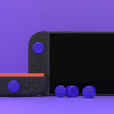 PlayVital QUANTUM Pro Ergonomic Thumbstick Grips for Nintendo Switch 2, Joystick Caps Thumb Grip for Joycon 2 - with 3 Height Convex and Concave - Diamond Grain & Crack Bomb Design - Purple - WWYNTM032