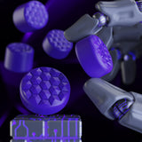 PlayVital QUANTUM Pro Ergonomic Thumbstick Grips for Nintendo Switch 2, Joystick Caps Thumb Grip for Joycon 2 - with 3 Height Convex and Concave - Diamond Grain & Crack Bomb Design - Purple - WWYNTM032