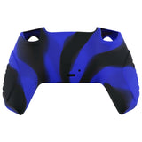 PlayVital Blue & Black Raging Warrior Edition Controller Protective Case Cover for PS5, Anti-slip Rubber Protector for PS5 Wireless Controller, Soft Silicone Skin for PS5 Controller with Thumbstick Cap - KZPF006