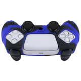 PlayVital Blue & Black Raging Warrior Edition Controller Protective Case Cover for PS5, Anti-slip Rubber Protector for PS5 Wireless Controller, Soft Silicone Skin for PS5 Controller with Thumbstick Cap - KZPF006