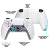 PlayVital Clear White Raging Warrior Edition Controller Protective Case Cover for PS5, Anti-slip Rubber Protector for PS5 Wireless Controller, Soft Silicone Skin for PS5 Controller with Thumbstick Cap - KZPF005