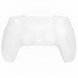 PlayVital Clear White Raging Warrior Edition Controller Protective Case Cover for PS5, Anti-slip Rubber Protector for PS5 Wireless Controller, Soft Silicone Skin for PS5 Controller with Thumbstick Cap - KZPF005