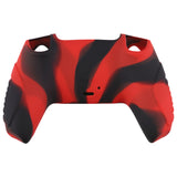 PlayVital Red & Black Raging Warrior Edition Controller Protective Case Cover for PS5, Anti-slip Rubber Protector for PS5 Wireless Controller, Soft Silicone Skin for PS5 Controller with Thumbstick Cap - KZPF004