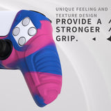 PlayVital Raging Warrior Edition Pink & Purple & Blue Controller Protective Case Cover for PS5, Anti-slip Rubber Protector for PS5 Wireless Controller, Soft Silicone Skin for PS5 Controller with Thumbstick Cap - KZPF007